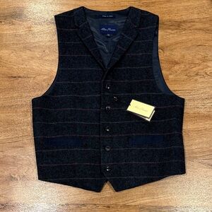 NWT Alan Flusser Plaid Button-Up Vest Men's, sz. M